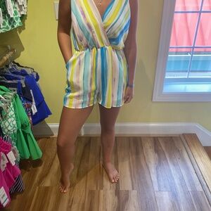 NWT Multicolor romper with ties